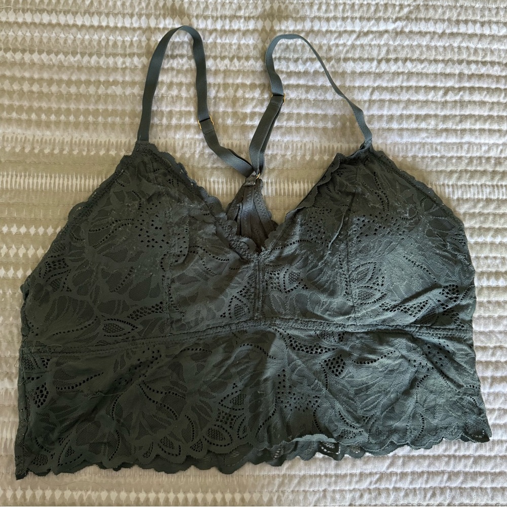 Aerie dark green bralette